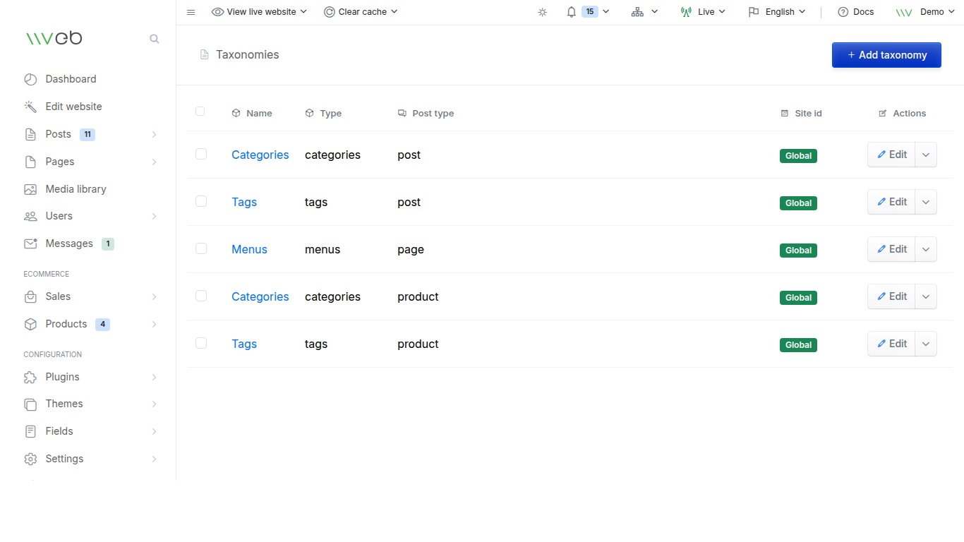 Taxonomies